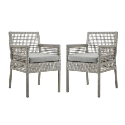 Havenside Home Golovin Dining Armchair Patio Wicker Rattan Set of 2