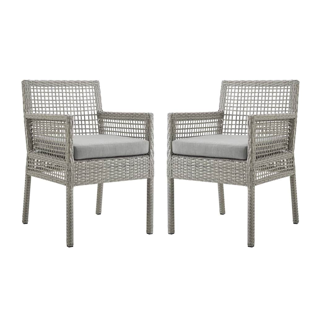 Havenside Home Golovin Dining Armchair Patio Wicker Rattan Set of 2