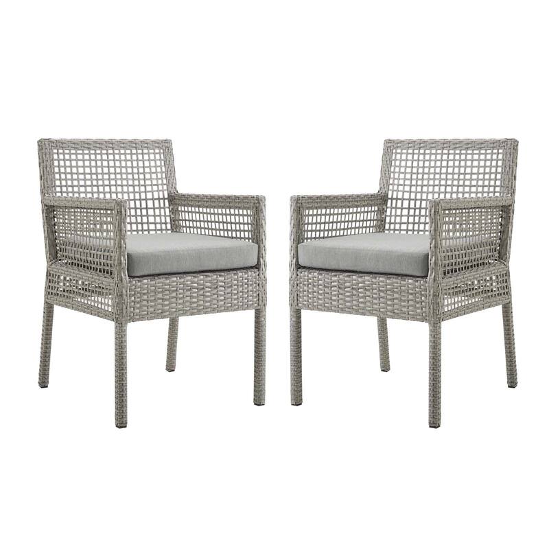 Havenside Home Golovin Dining Armchair Patio Wicker Rattan Set of 2