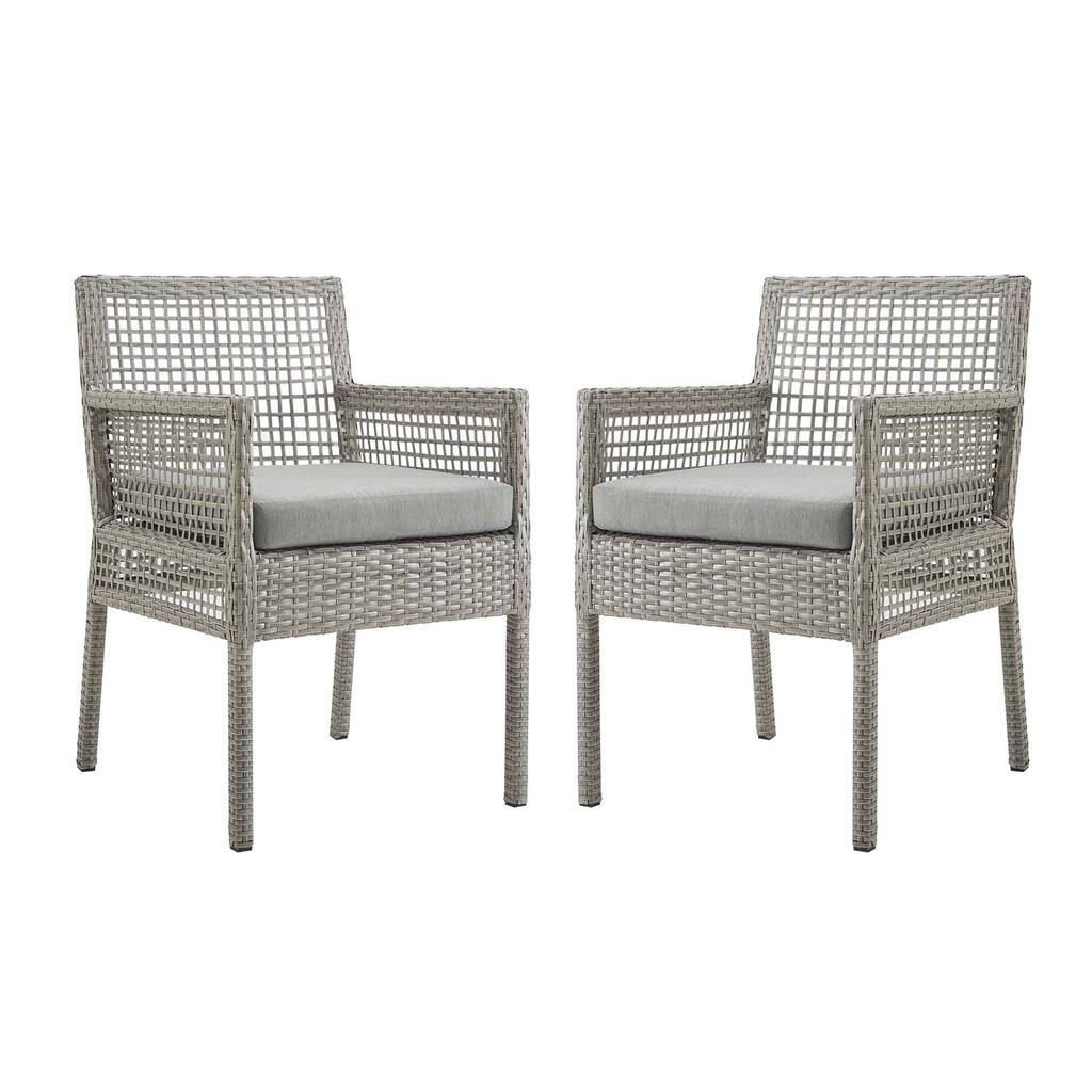 Havenside Home Golovin Dining Armchair Patio Wicker Rattan Set of 2