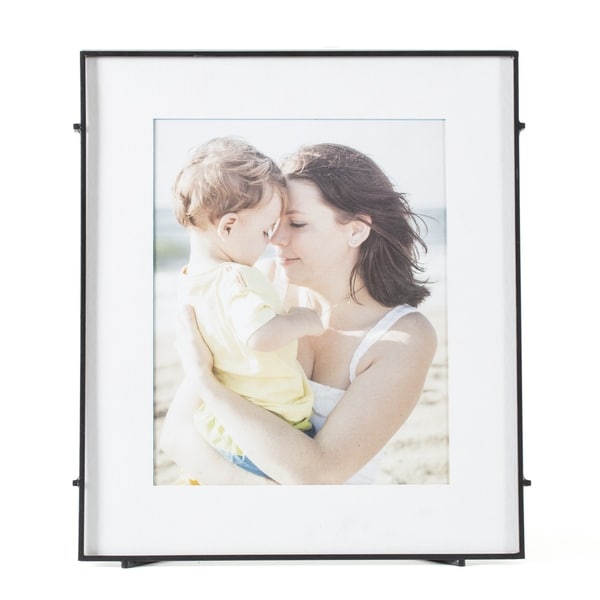 Barin 80 Black Square Rod Photo Frame 8"X10" ( 12"X14" Matted )