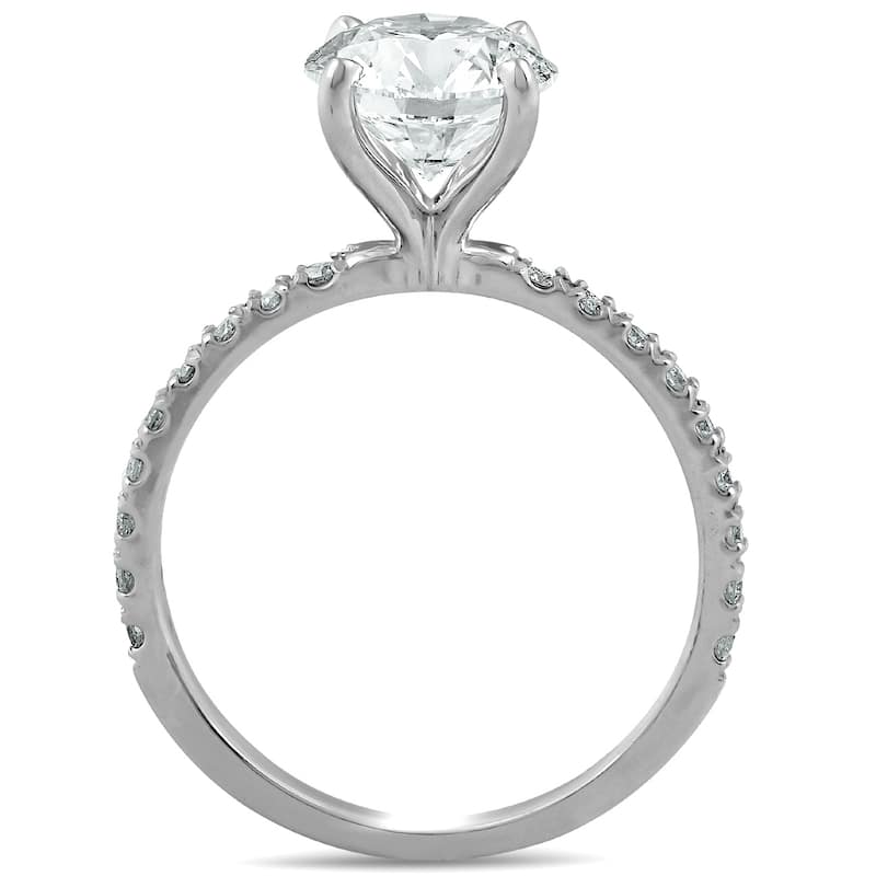 Pompeii3 14k White Gold 2 1/3 Ct TDW Diamond Engagement Ring Clarity Enhanced