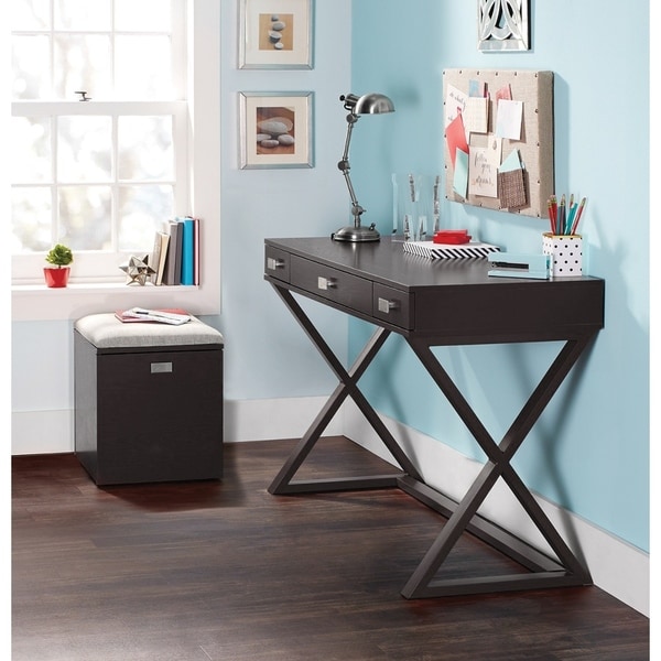 Os Home And Office Furniture Model 384266 Kate Writing Desk In Os Home And Office Furniture Model 384266 Kate Writing Desk In Black With Three Drawers