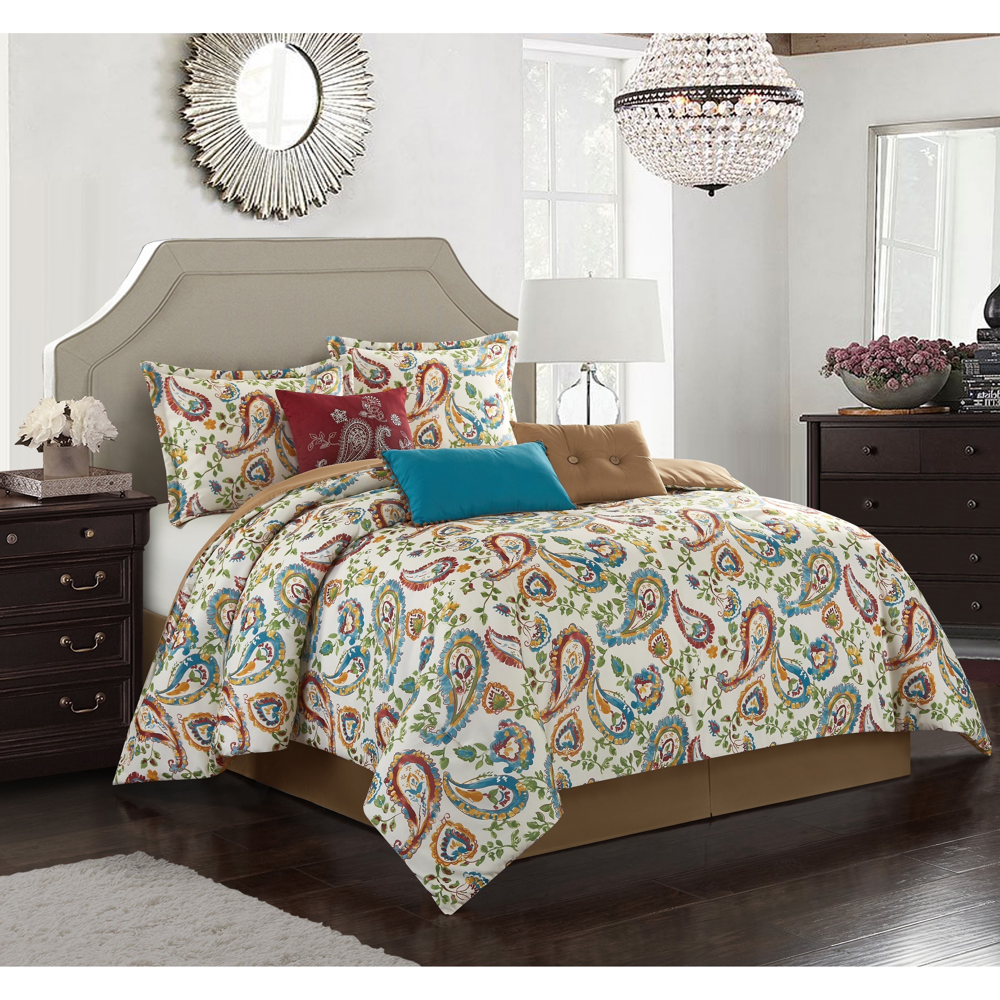 Shop Nanshing Autumn Paisley 7 Piece King Size Comforter Set As