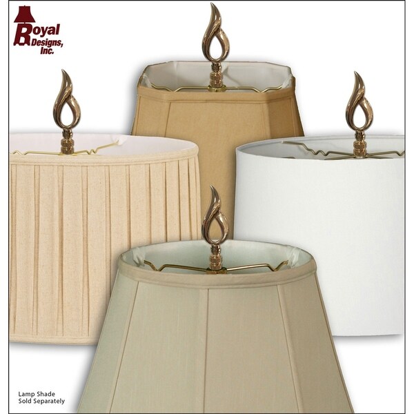 Polished Brass Royal Designs Modern Flame Design Lamp Finial 
