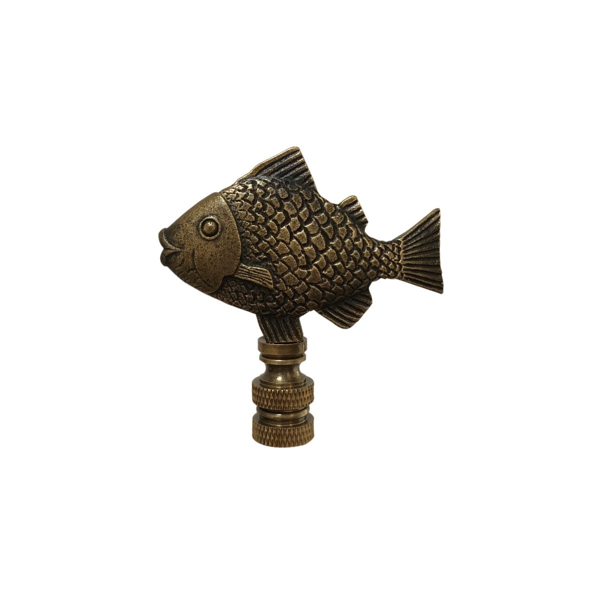 Royal Designs Pine Cone Design Lamp Finial, Antique Brass- Set of