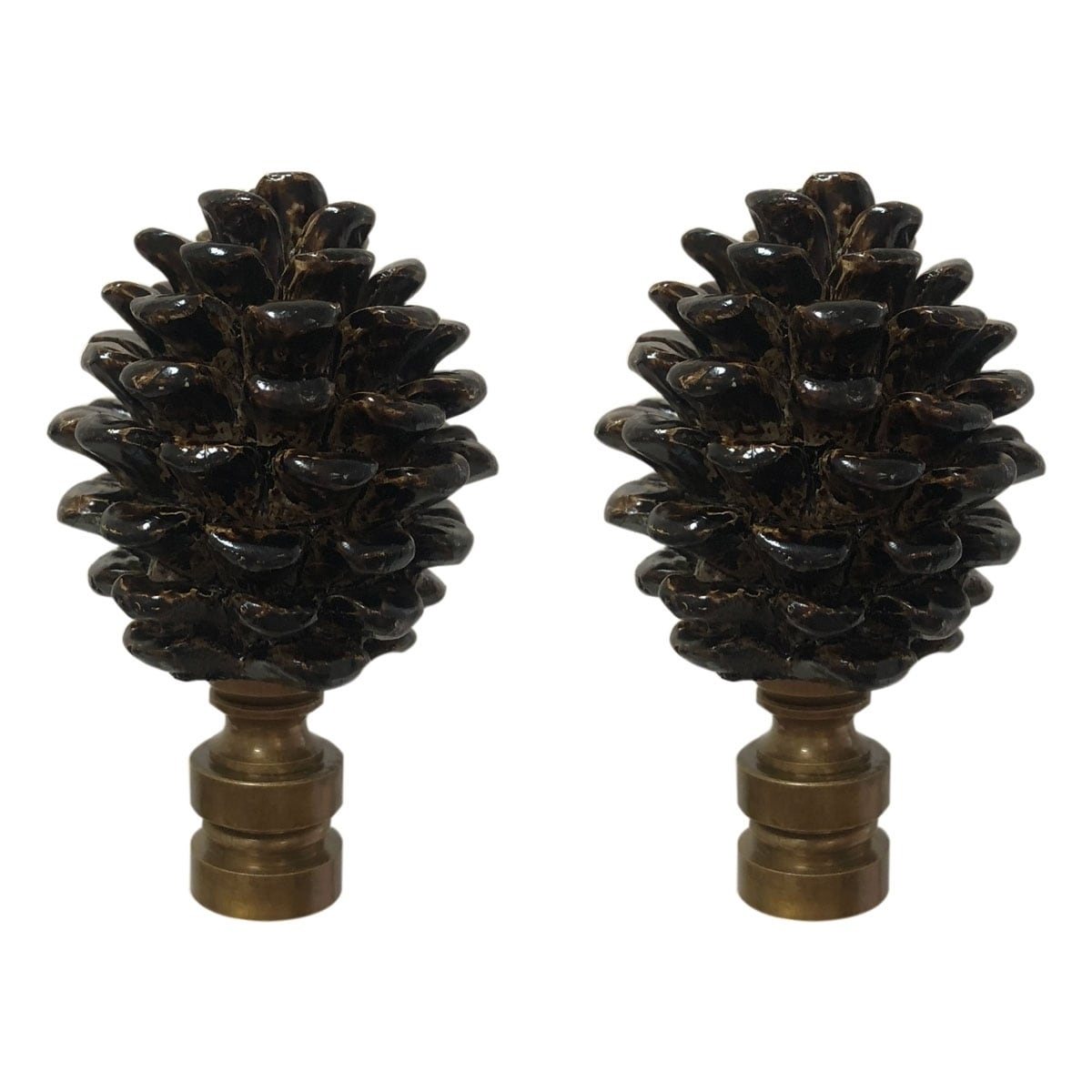 Royal Designs Pine Cone Design Lamp Finial, Antique Brass- Set of 2 - On  Sale - Bed Bath & Beyond - 26443774