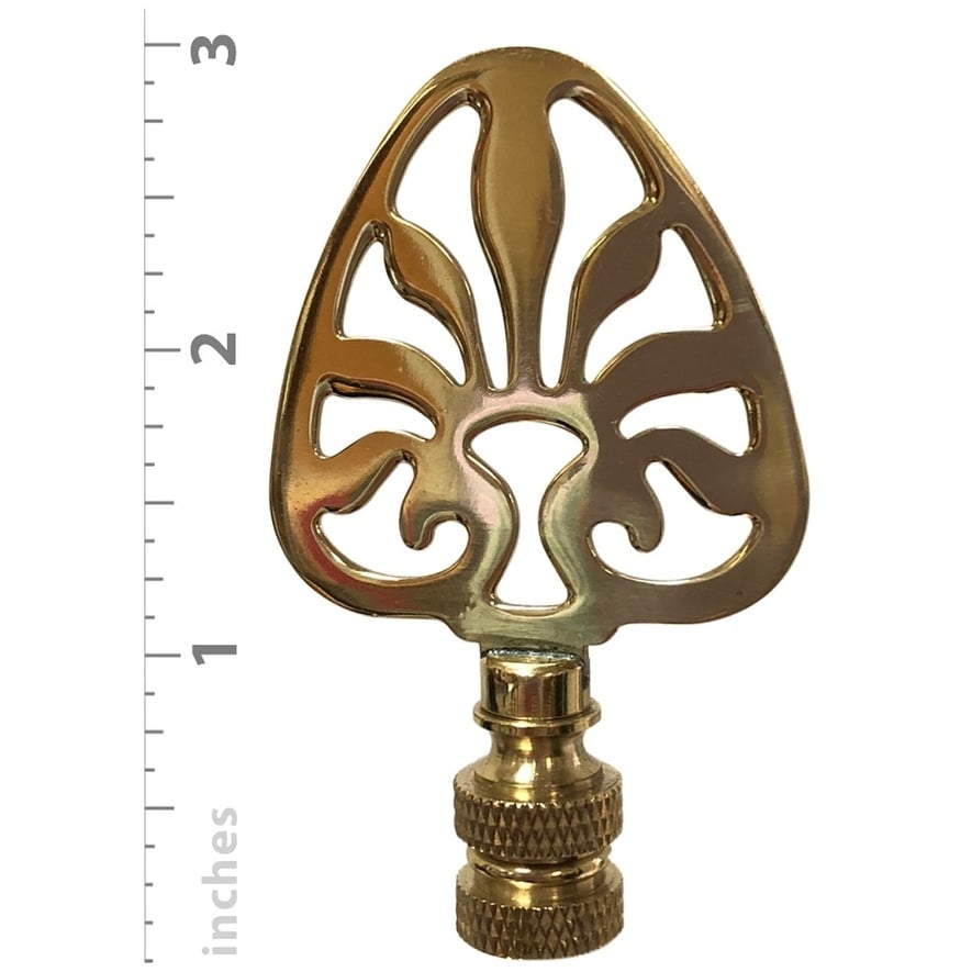 Royal Designs Rising Sun filigree Design Lamp Finial, Polished Brass- Set  of 2 - Bed Bath & Beyond - 26443779