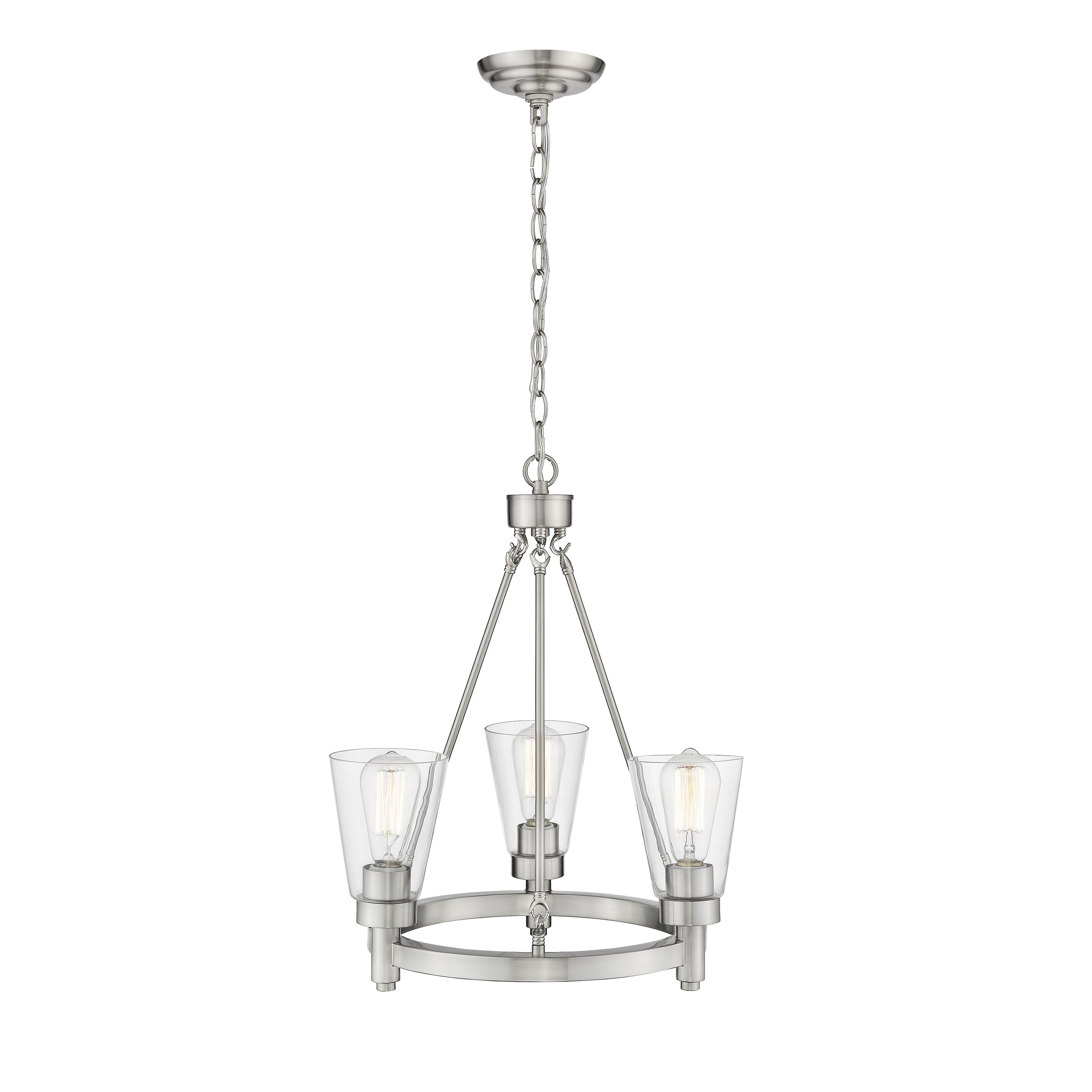 OVE Decors Sinatra III 3-Light LED Satin Nickel Chandelier Light - Chandeliers For Bedrooms by Overstock.com