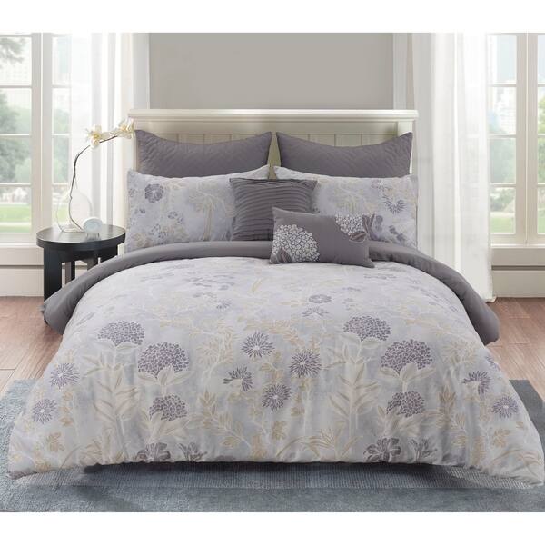 Shop Aiko Cotton King Size Comforter Set In Purple As Is Item