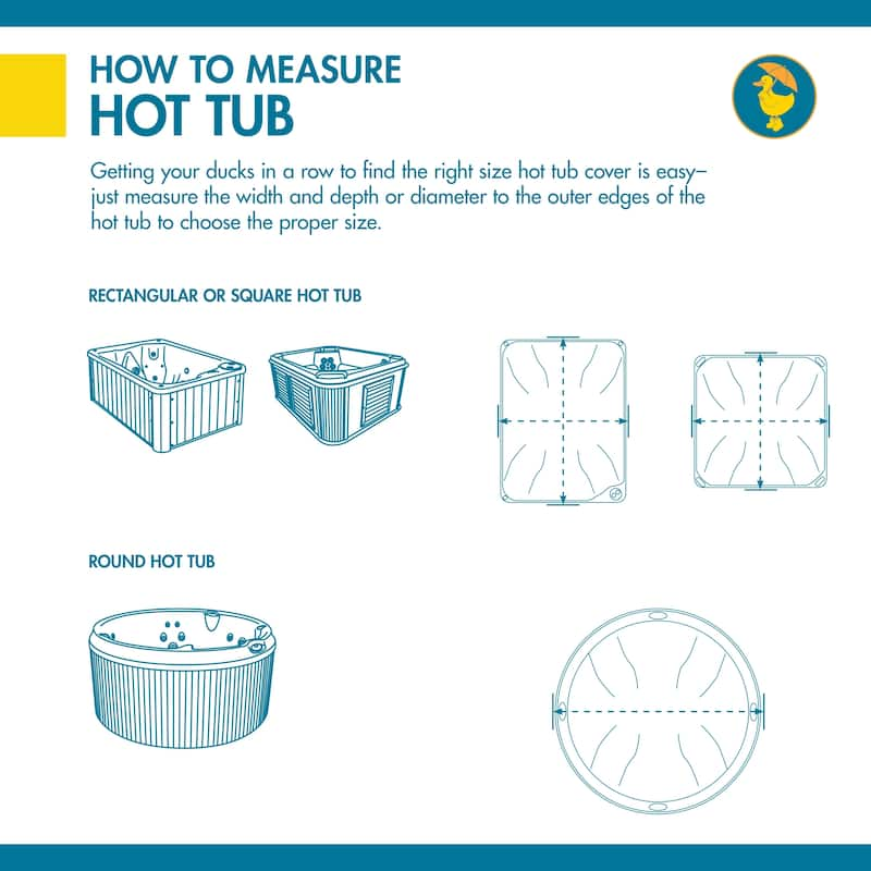 Duck Covers Essential Square Hot Tub Cover Cap