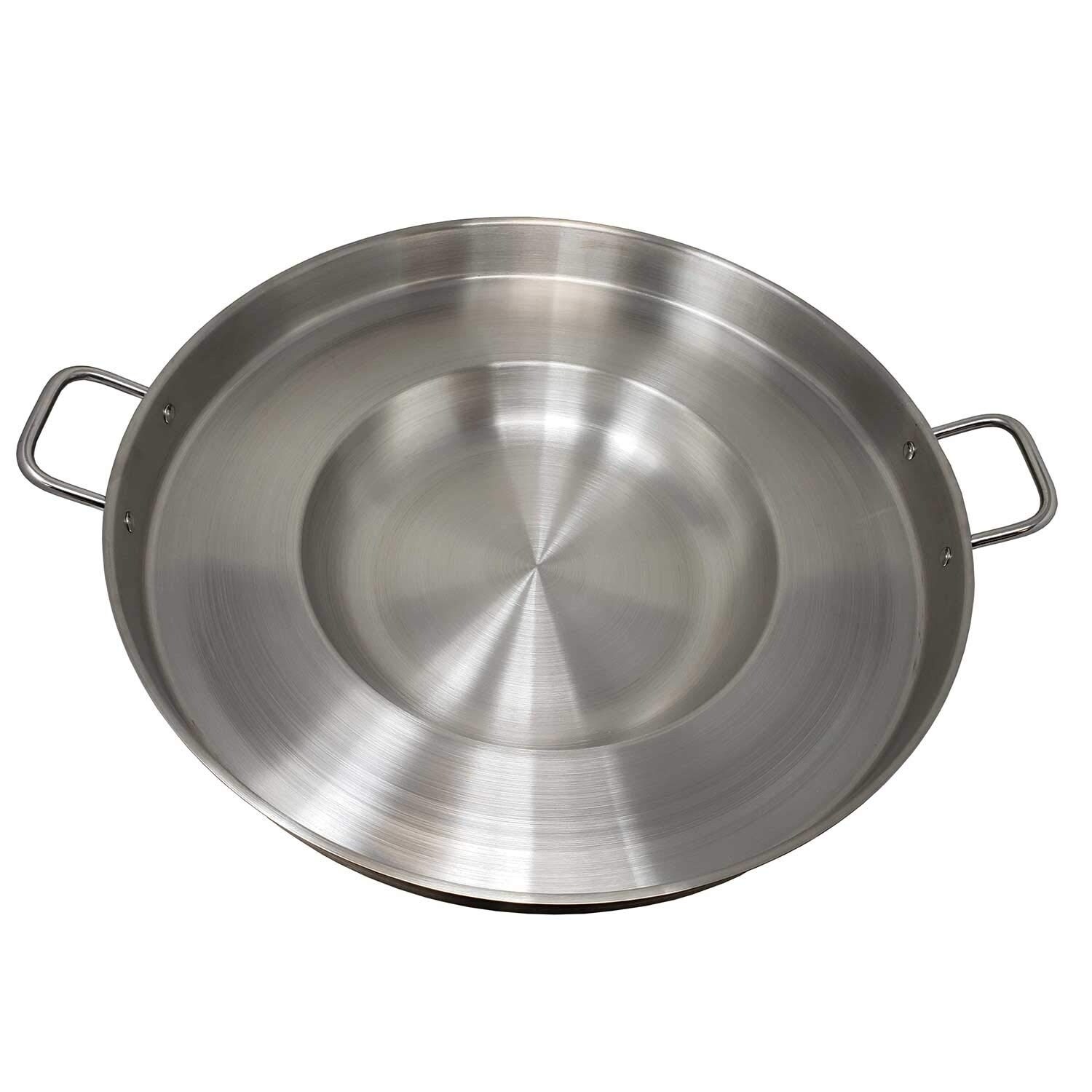 Concave Comal Frying Pan 16 Inch Stainless Steel Cookware