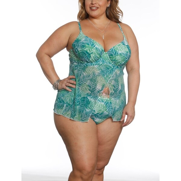 Sun and Sea Curvy Mesh Tankini Top