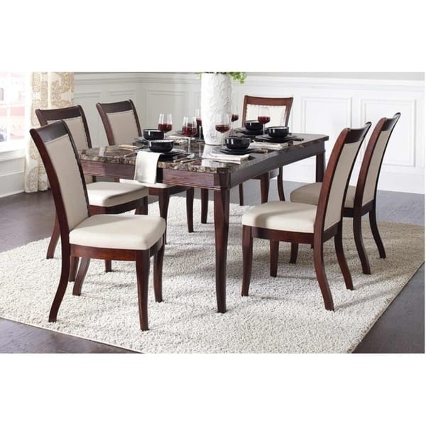 Shop Glenthorne Faux Exotic Stone Top Dining Table Brown