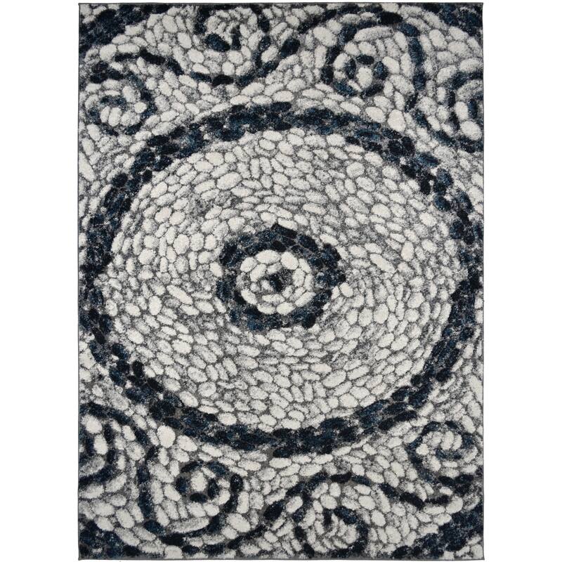 Porch & Den Jarrell Cream and Grey Cobblestone Area Rug