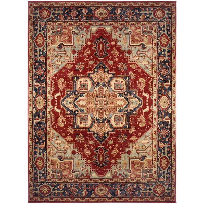 Heriz Multi Traditional Oriental Area Rug - 5'3" x 7'3" - Red