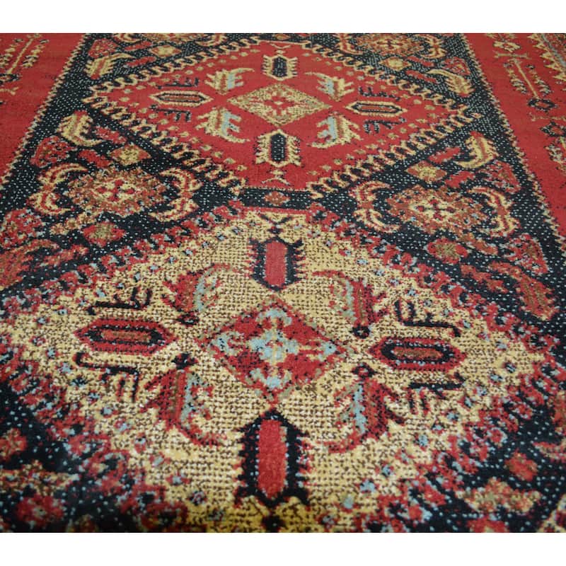 Tribal Red Traditional Oriental Area Rug