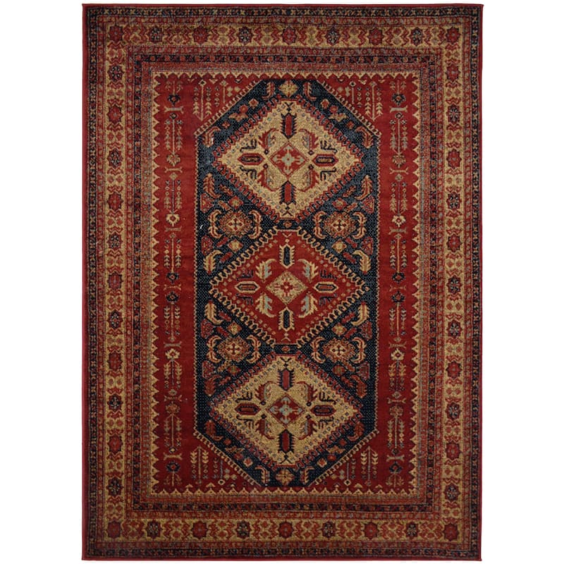 Tribal Red Traditional Oriental Area Rug