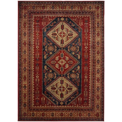 Tribal Red Traditional Oriental Area Rug