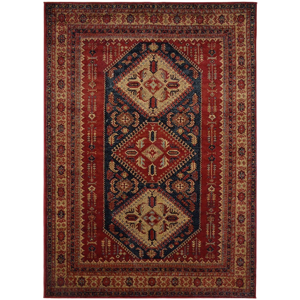 Tribal Red Traditional Oriental Area Rug