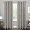 ATI Home Forest Hill Woven Blackout Grommet Top Curtain Panel Pair in Dove Grey - 108"- (As Is Item)