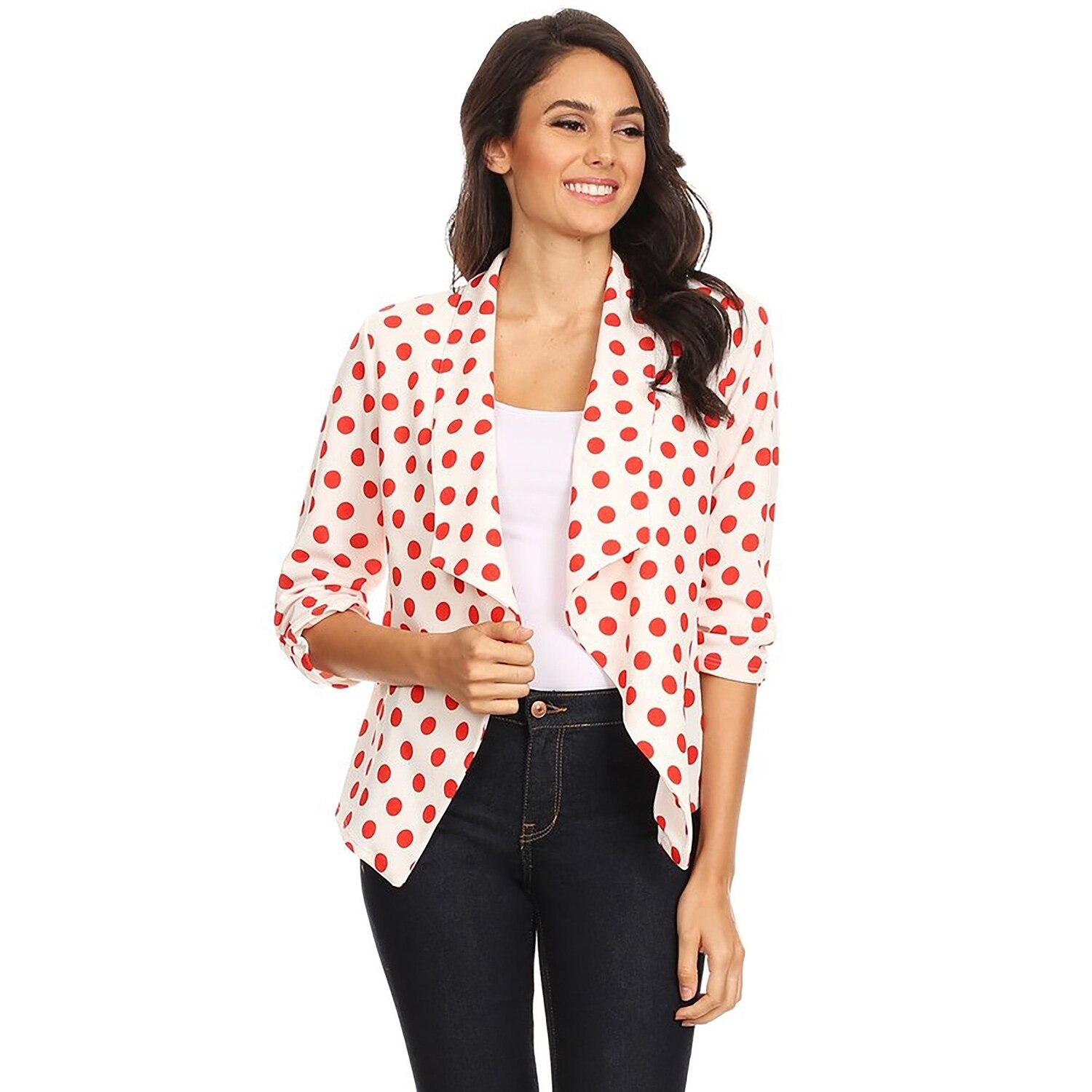 white cardigan blazer