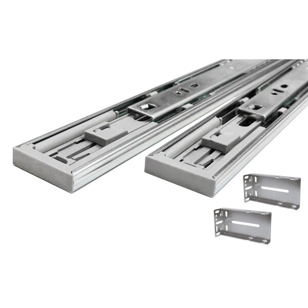 Hydraulic Soft Close 22 Inch Full Extension Drawer Slides With Rear Mounting Brackets Pack Of 10 Pair