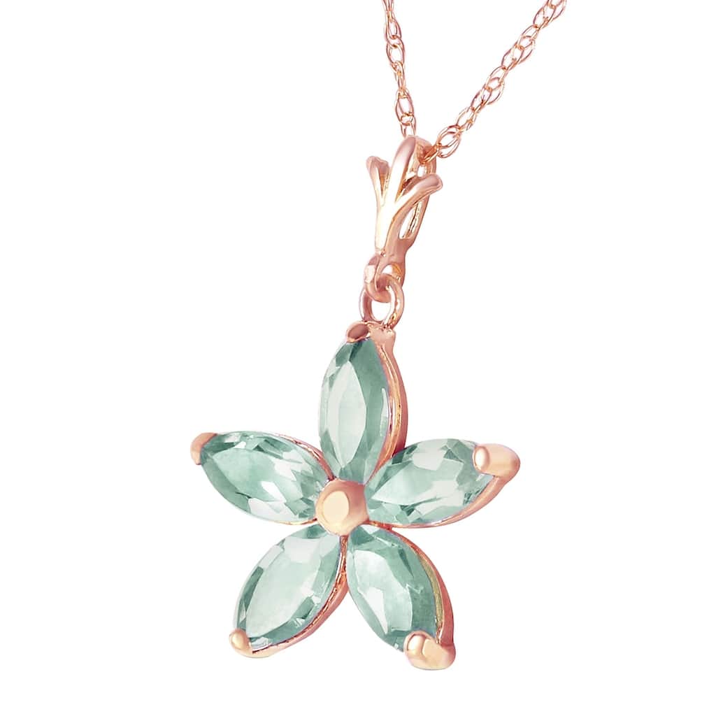 14K Solid Rose Gold Necklace with Natural Green Amethysts