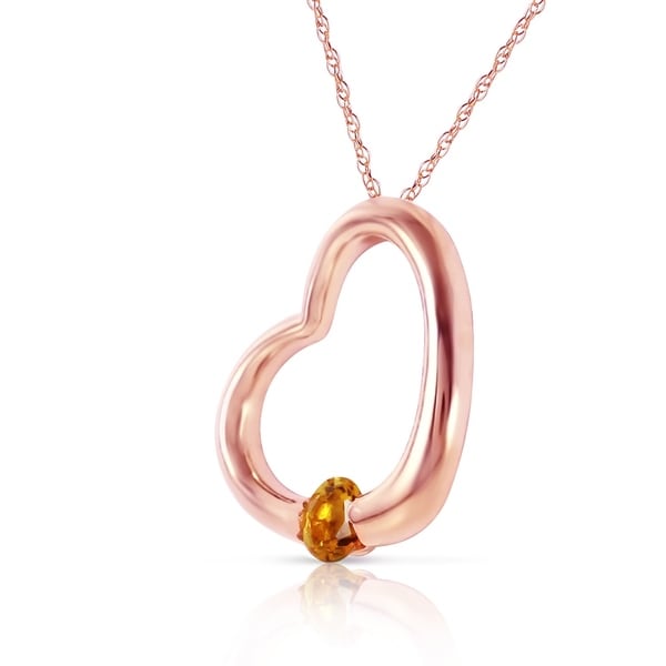 HIWNESS 14K Solid Rose Gold/ Simple Minimalist Rose Gold Necklace/ Dainty  Heart