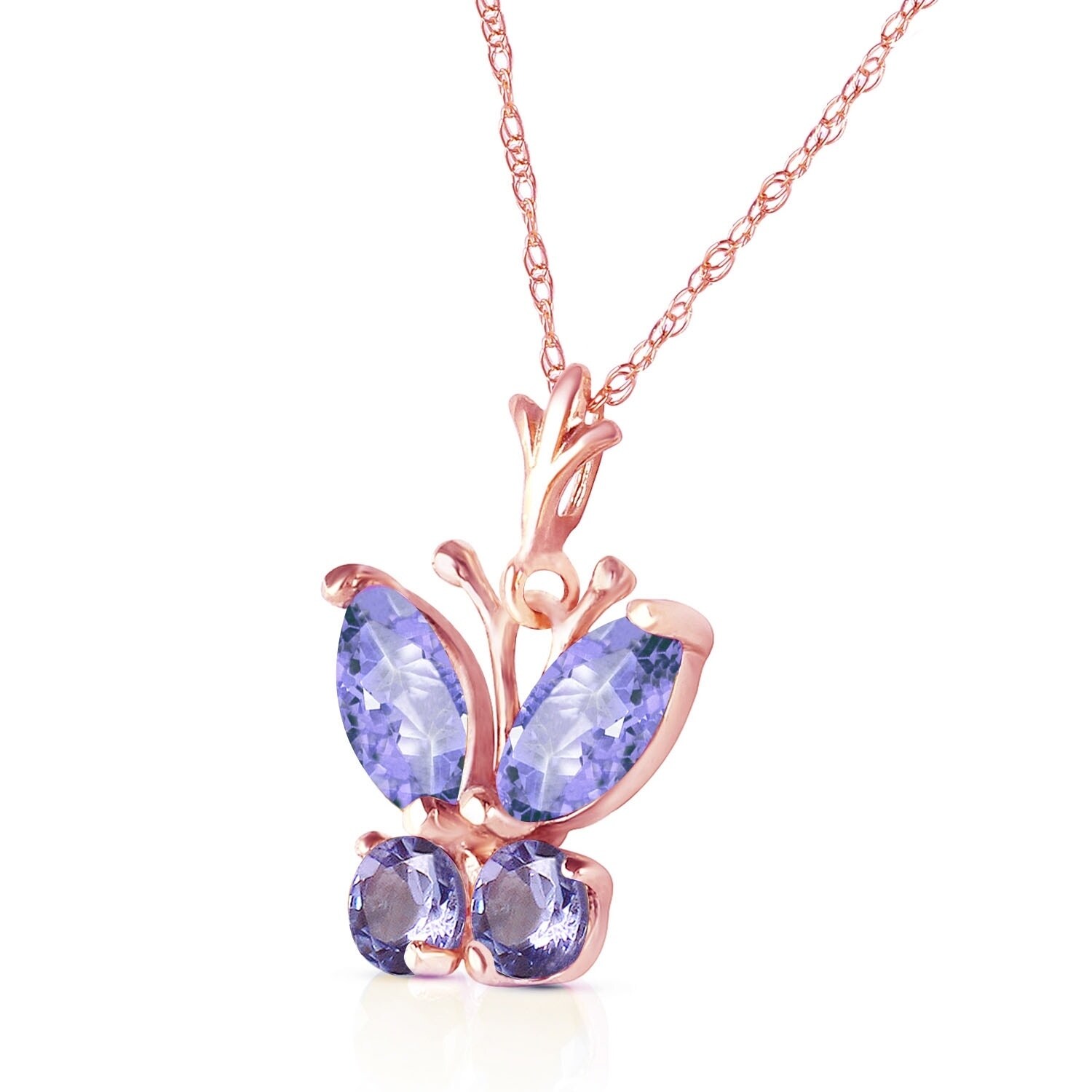 butterfly rose gold necklace