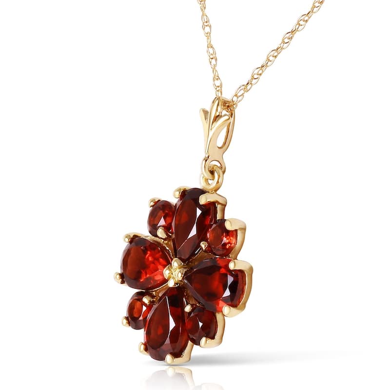 2.43 Carat 14K Solid Gold Balladeer Garnet Necklace