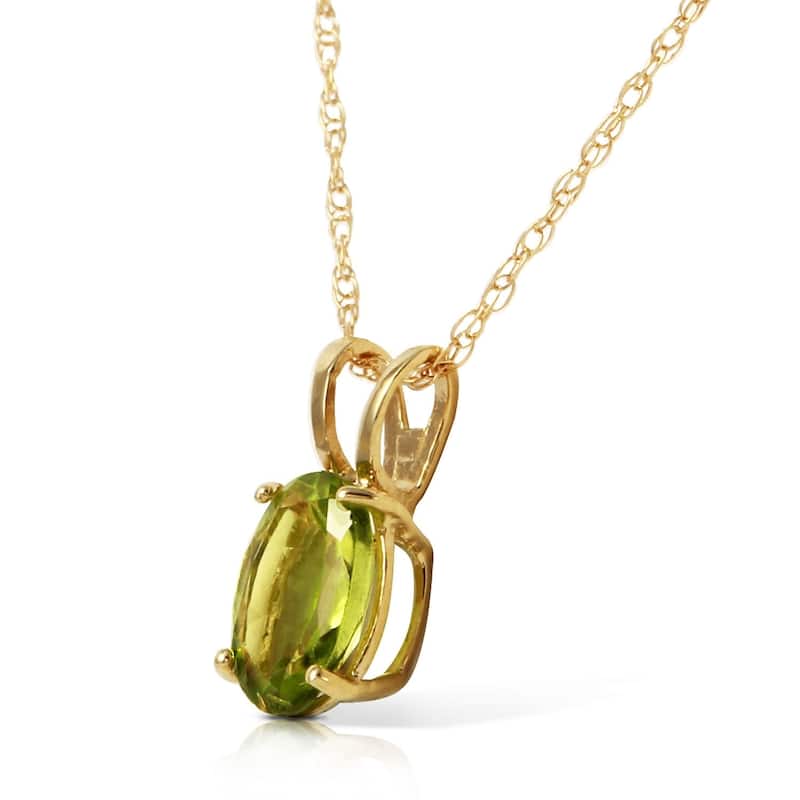 0.85 CTW 14K Solid Gold Surprised By Joy Peridot Necklace