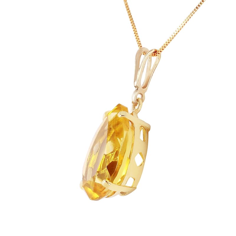 5 CTW 14K Solid Gold Only You Citrine Necklace