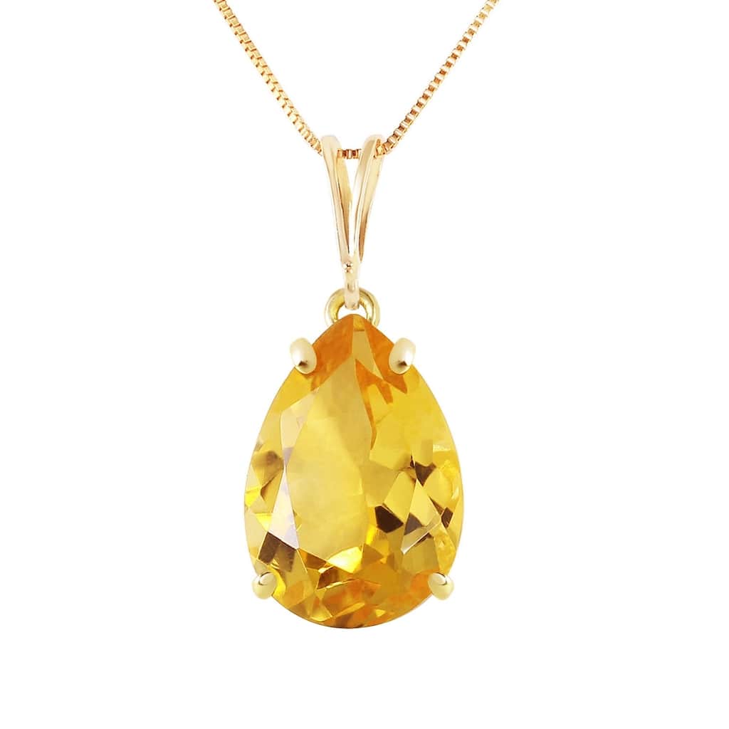 5 CTW 14K Solid Gold Only You Citrine Necklace