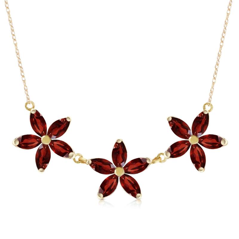 4.2 Carat 14K Solid Gold Necklace Natural Garnet