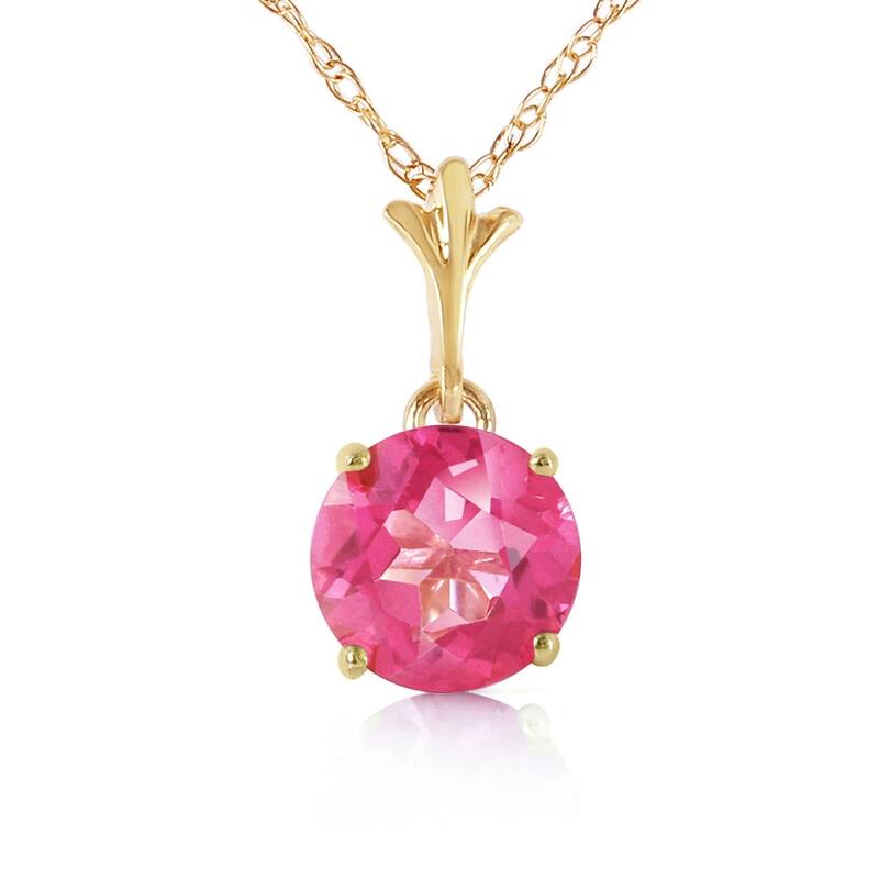 1.15 Carat 14K Solid Gold Elizabeth Bennet Pink Topaz Necklace