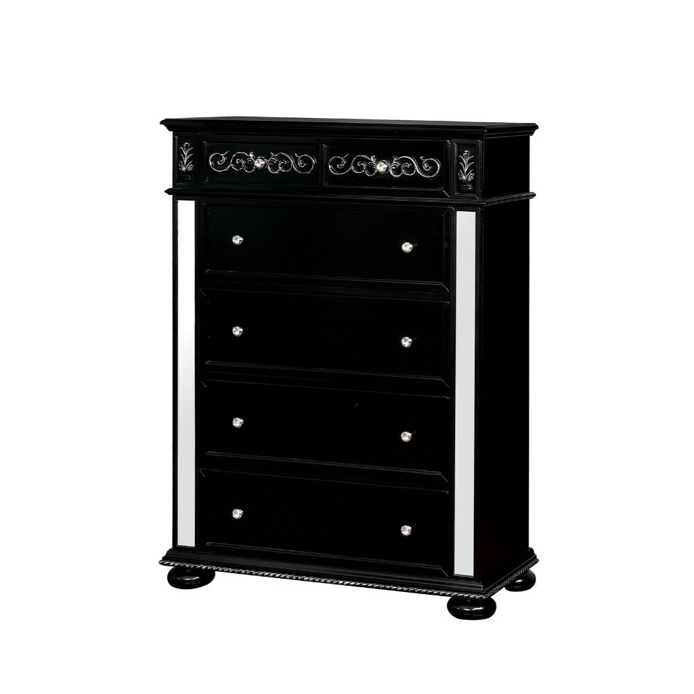 Shop Spacious Drawers Solid Wood Chest With Crystal Knobs And Bun