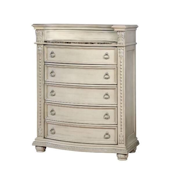 Shop Spacious Solid Wood Chest With Multiple Drawers Cream On