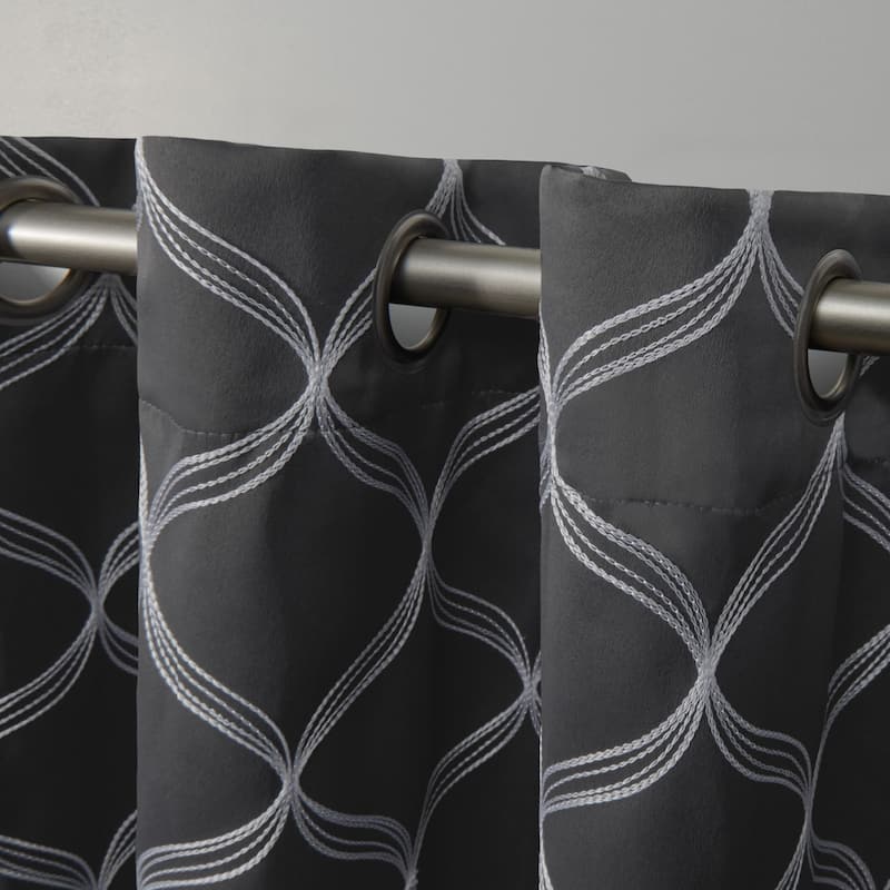 ATI Home Amelia Woven Blackout Grommet-top Curtain Panel Pair