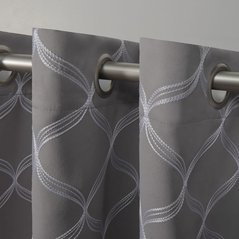 ATI Home Amelia Woven Blackout Grommet-top Curtain Panel Pair