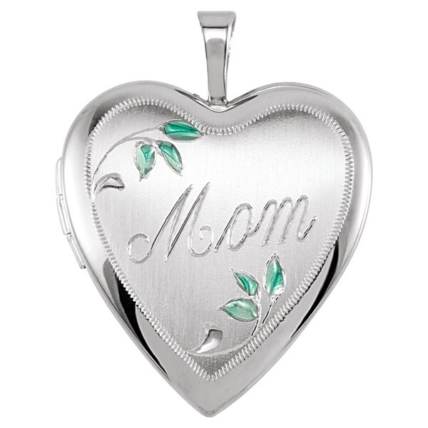 mom heart locket necklace