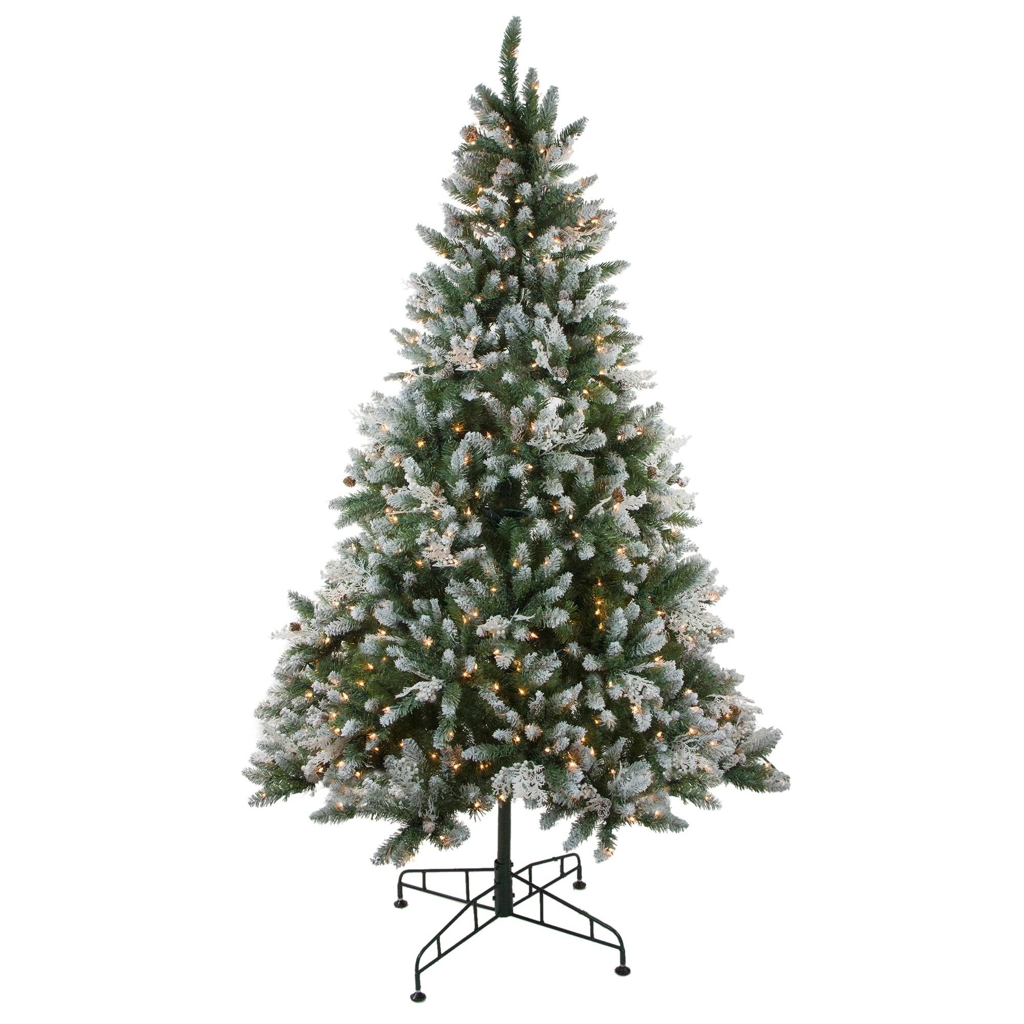 6.5' Pre-lit Medium Frosted Sierra Fir Artificial Christmas Tree 