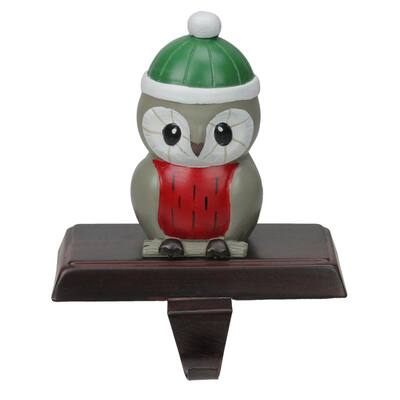 6" Owl in a Winter Hat Christmas Stocking Holder