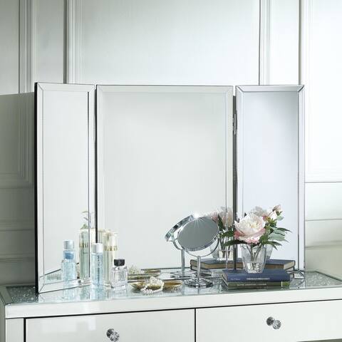 Vera Tabletop Vanity Trifold Mirror - Large or Small / Mirrored Frame