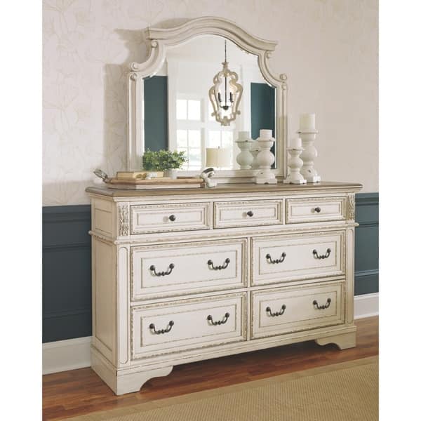 Shop The Gray Barn Nettle Bank Antique White Dresser And Mirror