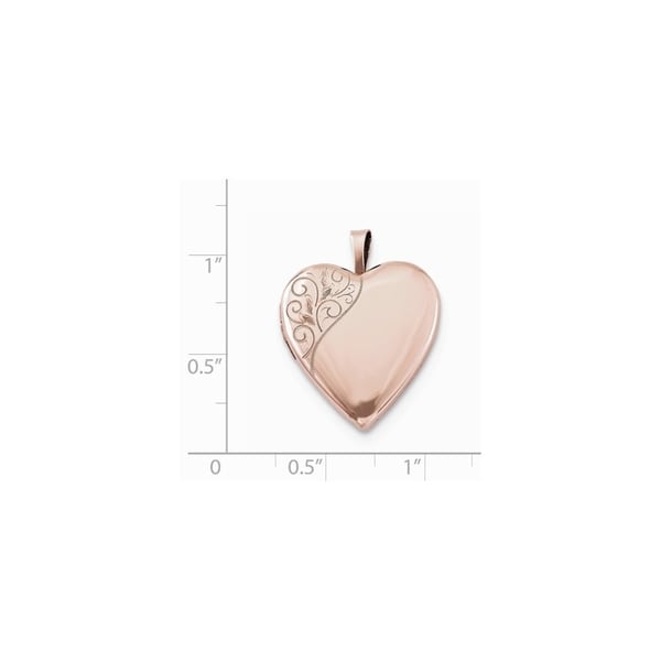 Sterling Silver 20mm Swirl Accent Heart Locket