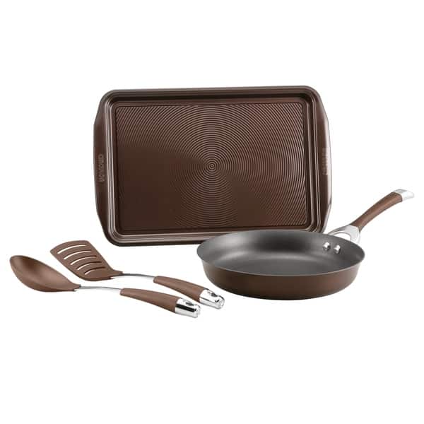 Circulon Symmetry HardAnodized 4Piece Nonstick Cookware Set Bed