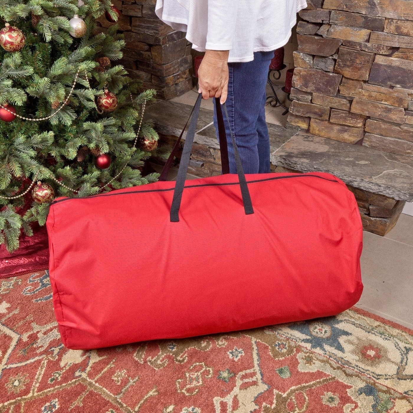Fraser Hill Farm Red Polyester Heavy-Duty Storage Bag for Small