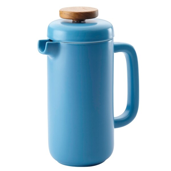 BonJour Ceramic Coffee and Tea 8-Cup Ceramic French Press, Aqua