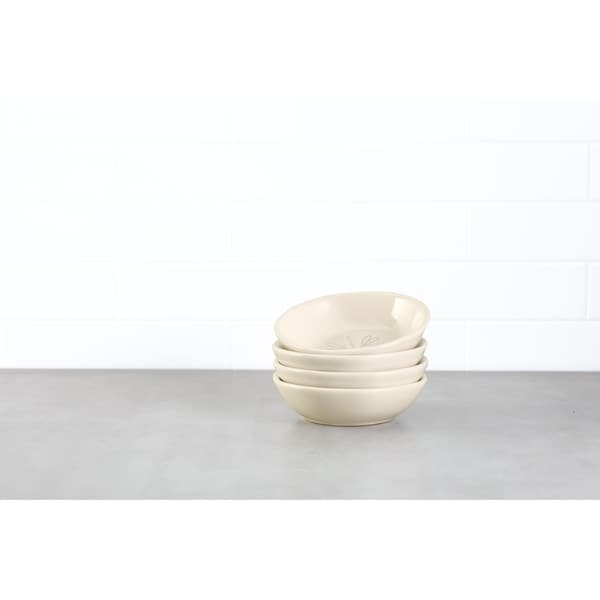 Ayesha Collection Ceramic Dipping Bowl Set, French Vanilla